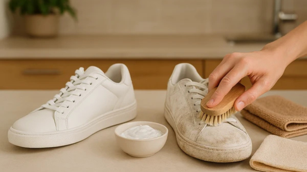 Cách làm sạch giày da trắng bị ố vàng hiệu quả, an toàn tại nhà