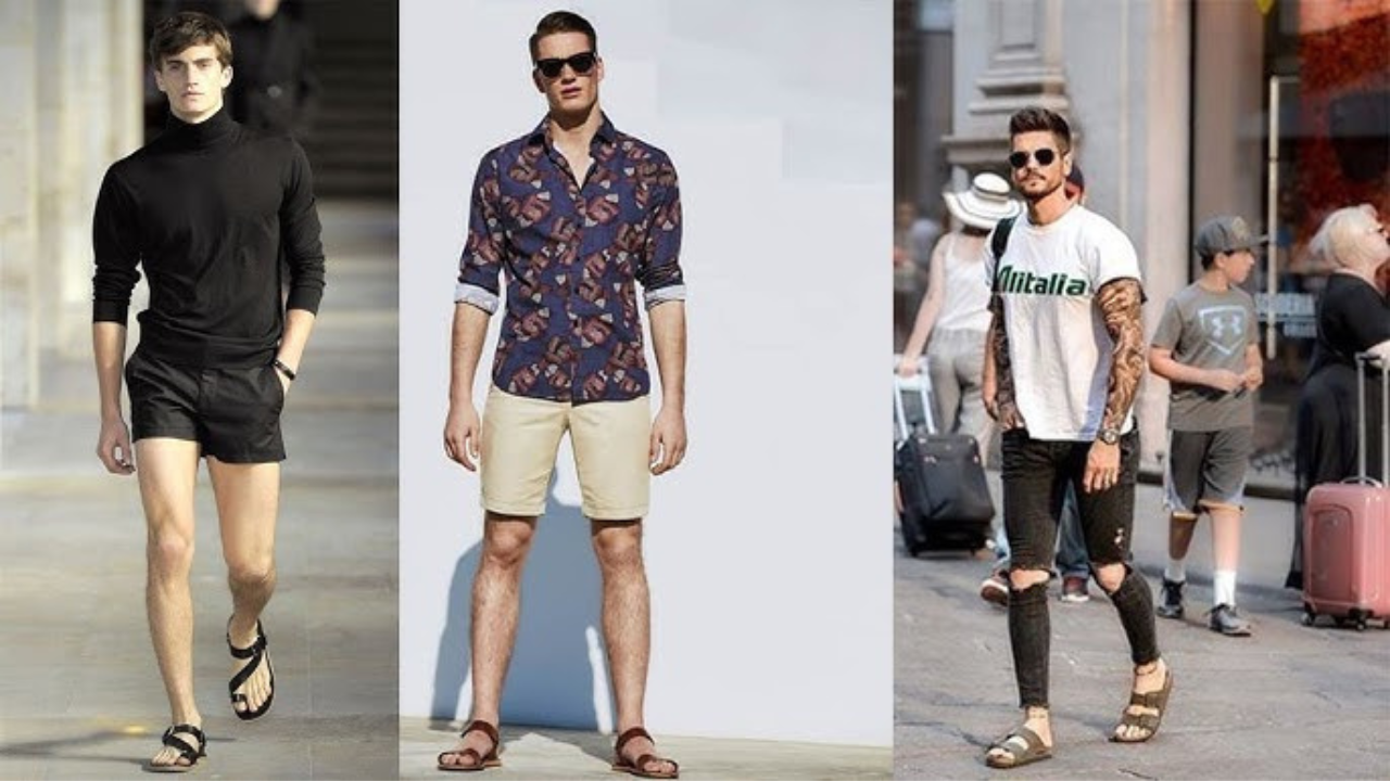 Phối dép da nam với quần jeans